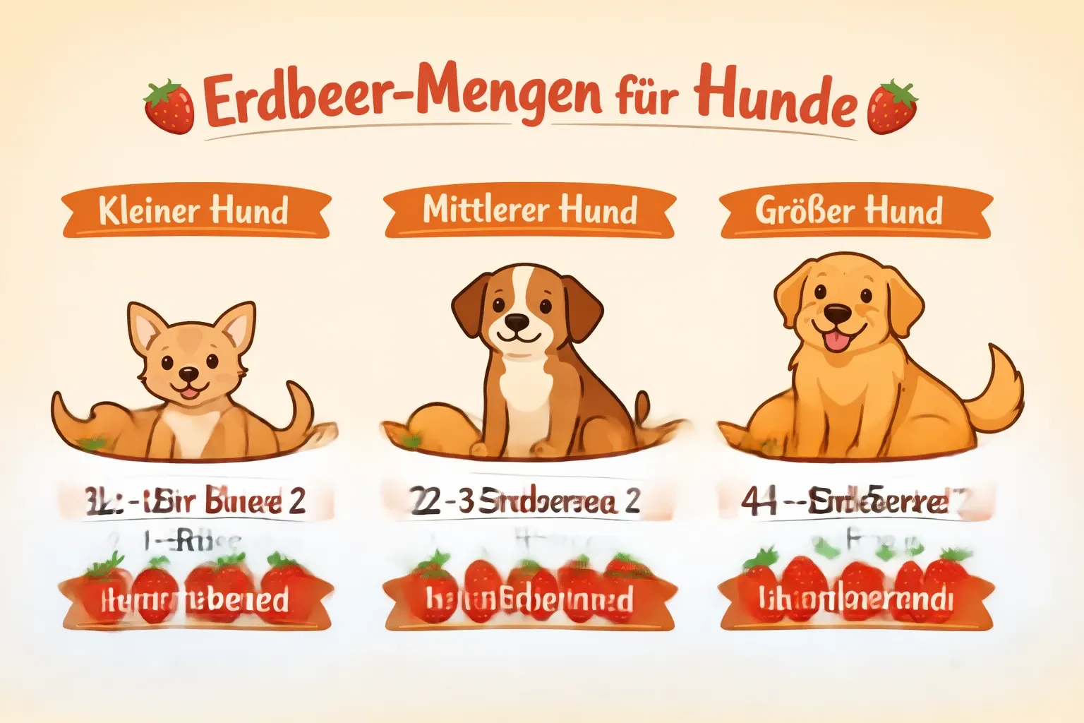 Empfohlene Erdbeermengen für Hunde nach Größe