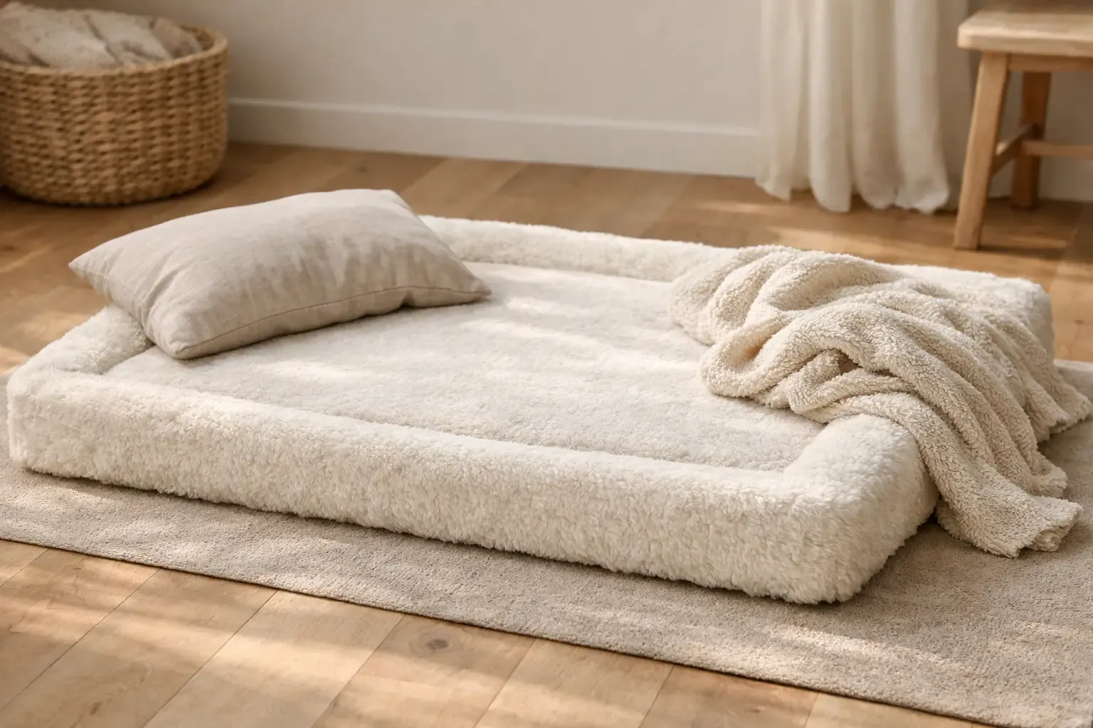DIY Hundebett für Menschen mit Memory Foam und Plüschbezug